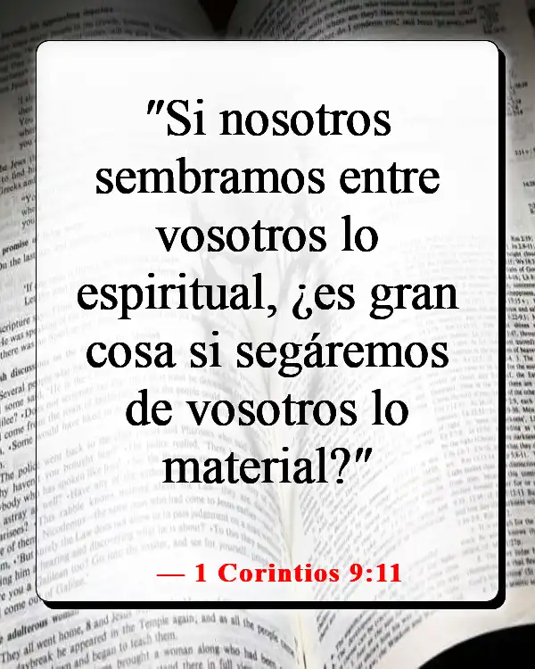 Versículos de la Biblia sobre sembrar y cosechar (1 Corintios 9:11)