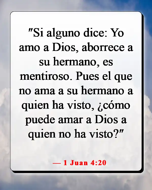 Versículos de la Biblia sobre aceptar a los demás tal como son (1 Juan 4:20)