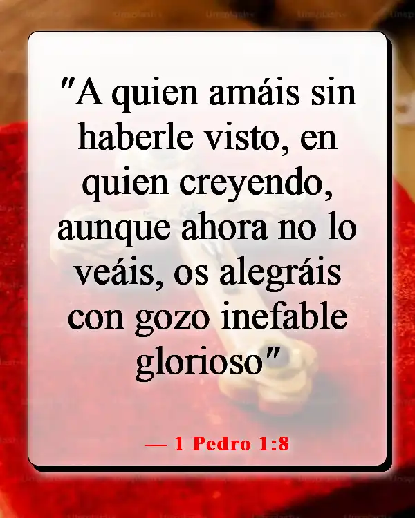 Versículos de la Biblia sobre creer sin ver (1 Pedro 1:8)