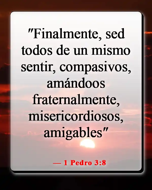 Versículos de la Biblia sobre la comida y la comunión (1 Pedro 3:8)