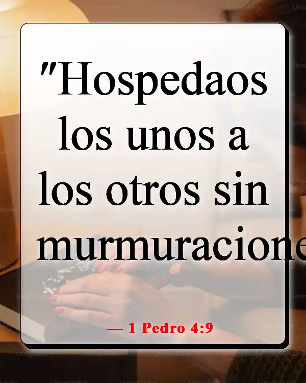 Versículos de la Biblia sobre la comida y la comunión (1 Pedro 4:9)