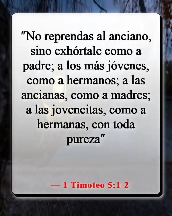 Versículos de la Biblia sobre pasar tiempo con amigos (1 Timoteo 5:1-2)