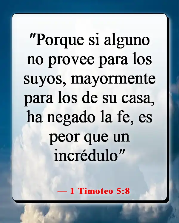 Versículo de la Biblia sobre la familia sirviendo al Señor (1 Timoteo 5:8)