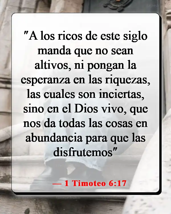 Versículos de la Biblia sobre las distracciones del mundo (1 Timoteo 6:17)