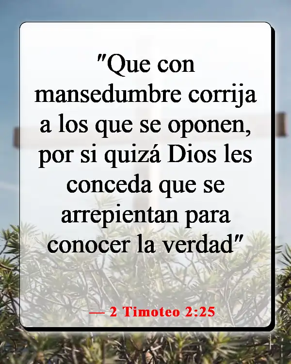 Versículos de la Biblia sobre juzgar a otros con justicia (2 Timoteo 2:25)