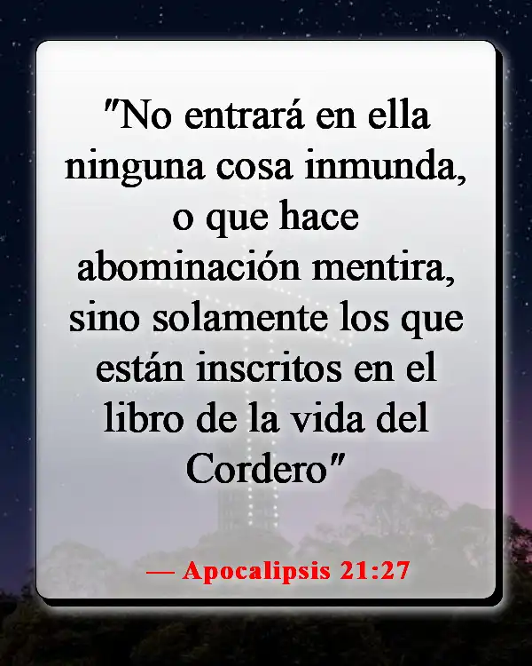 Versículos de la Biblia sobre la esperanza del cielo (Apocalipsis 21:27)