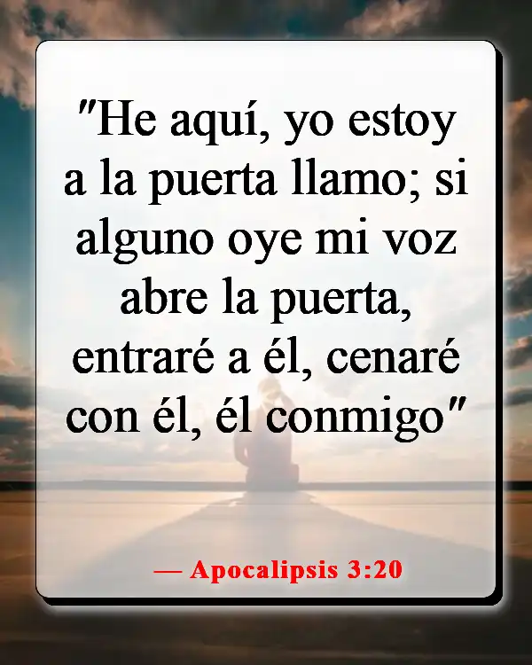 Versículos de la Biblia sobre estar bien con Dios (Apocalipsis 3:20)