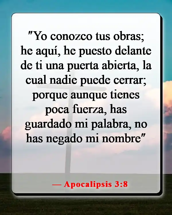 Versículos de la Biblia sobre luchar por lo que es correcto (Apocalipsis 3:8)