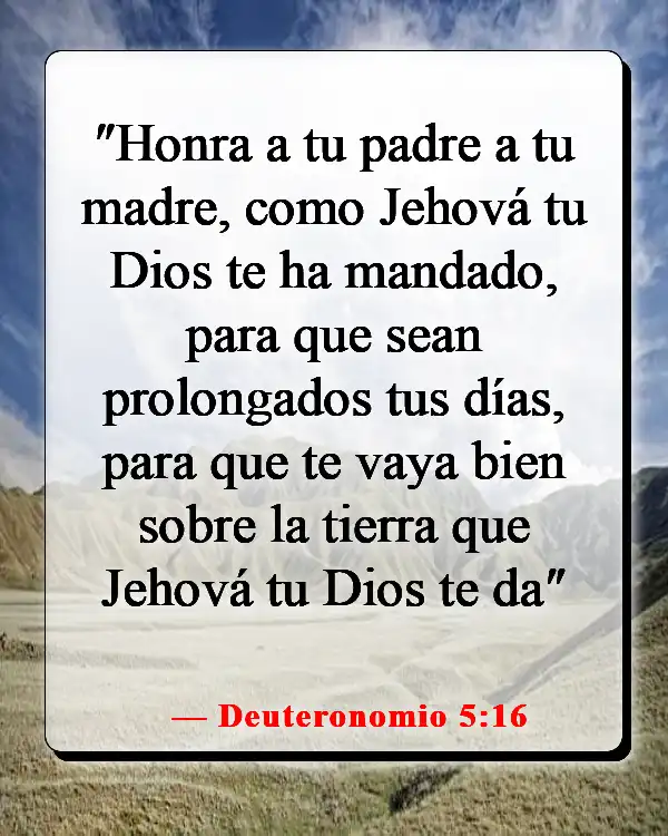 Versículo de la Biblia sobre la familia sirviendo al Señor (Deuteronomio 5:16)