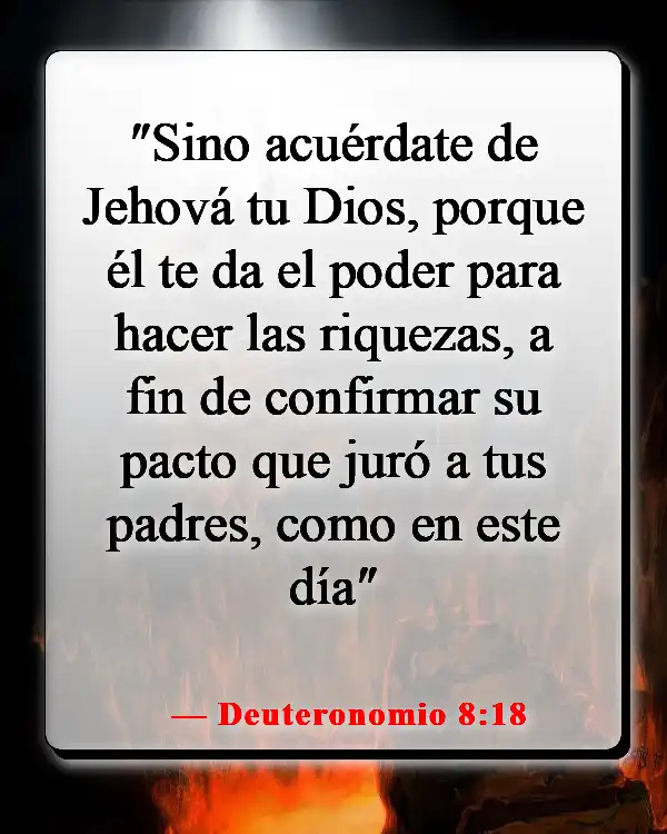 Versículos de la Biblia sobre las posesiones mundanas (Deuteronomio 8:18)