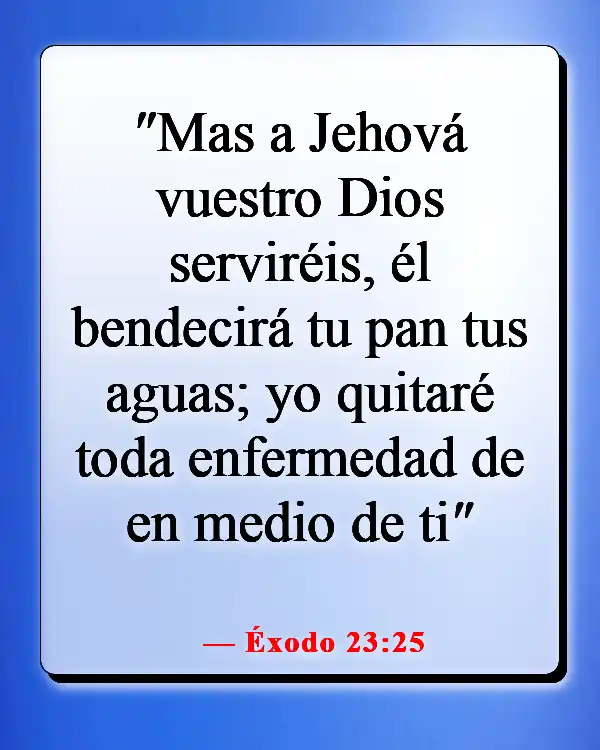 Versículos de la Biblia sobre Dios protegiéndonos de la enfermedad (Éxodo 23:25)