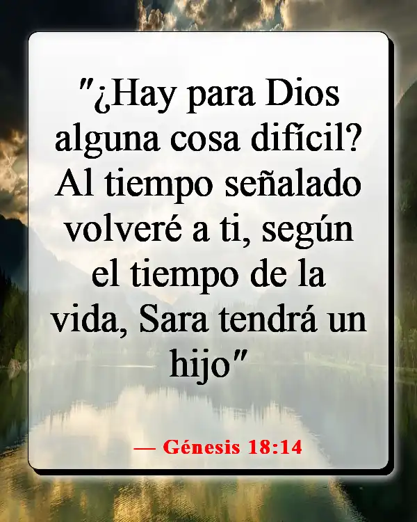 Versículos de la Biblia sobre luchar por lo que es correcto (Génesis 18:14)