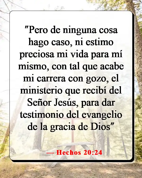 Versículos bíblicos para orar por viajes misioneros (Hechos 20:24)
