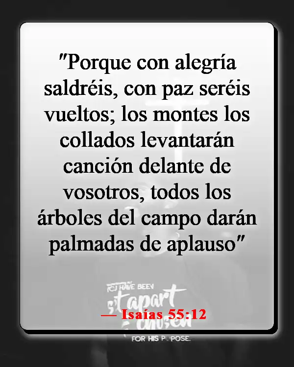 Versículos de la Biblia sobre luchar por lo que es correcto (Isaías 55:12)