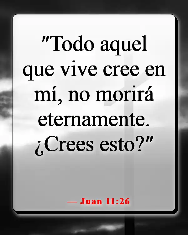 Versículos de la Biblia sobre celebrar la vida después de la muerte (Juan 11:26)