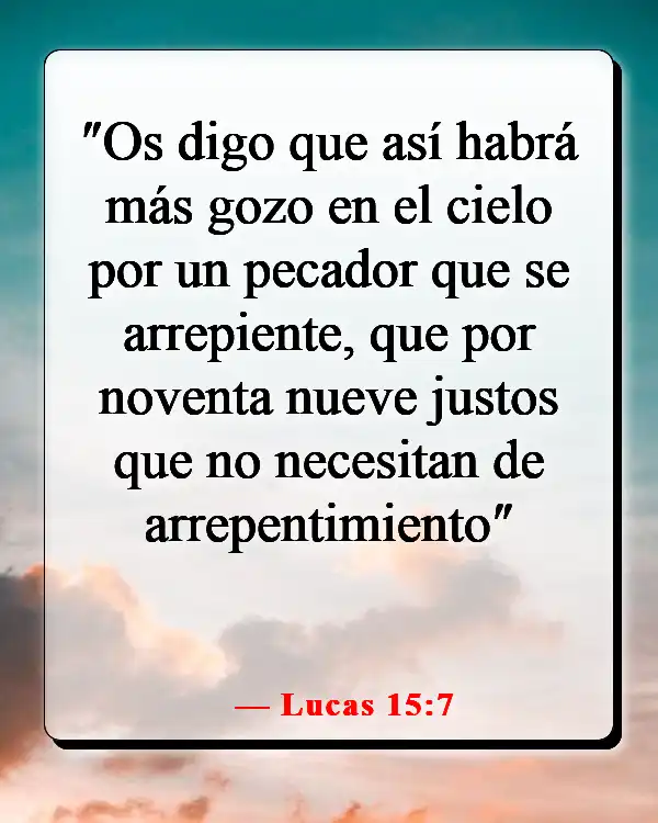 Versículos de la Biblia sobre guiar a otros hacia Dios (Lucas 15:7)