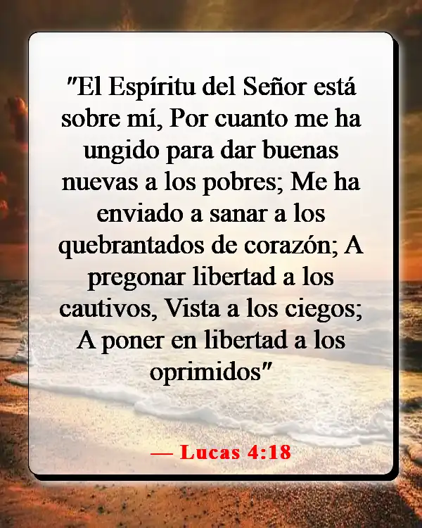 Versículos de la Biblia sobre la sanación de la mente (Lucas 4:18)