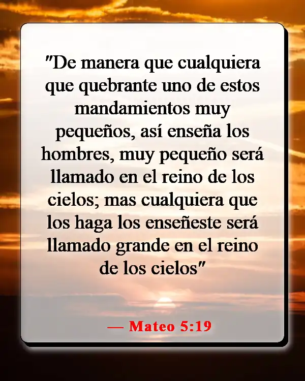 Versículos de la Biblia sobre hacer el mal cuando sabes lo que es correcto (Mateo 5:19)