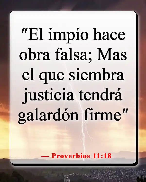 Versículos de la Biblia sobre sembrar y cosechar (Proverbios 11:18)