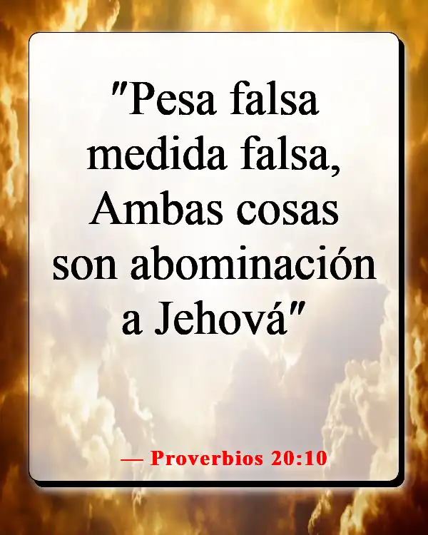 Versículos de la Biblia sobre la justicia en los negocios (Proverbios 20:10)