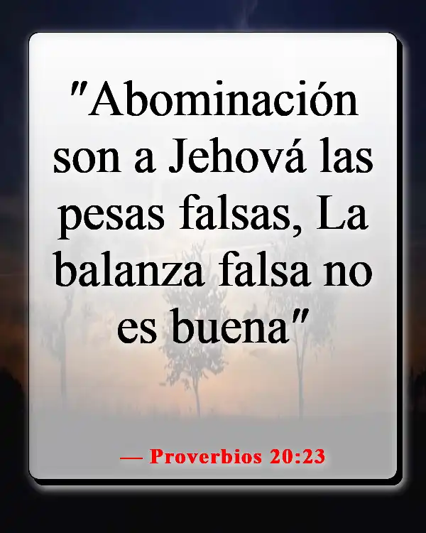 Versículos de la Biblia sobre la justicia en los negocios (Proverbios 20:23)