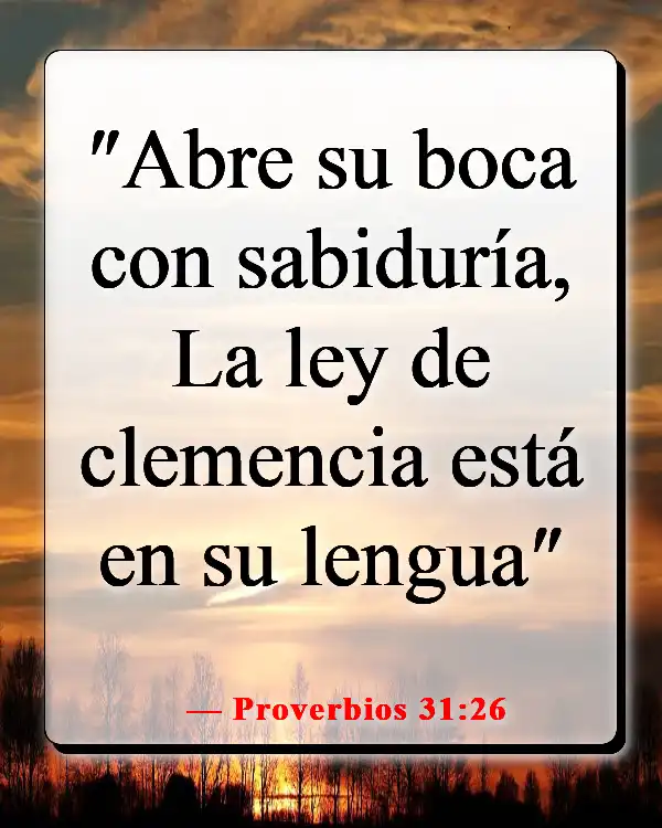 Versículos de la Biblia sobre la mujer sabia (Proverbios 31:26)