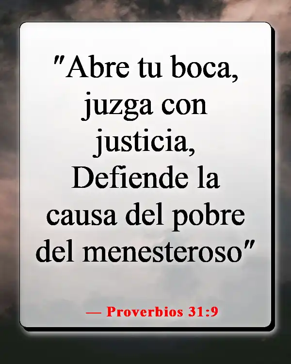 Versículos de la Biblia sobre juzgar a otros con justicia (Proverbios 31:9)