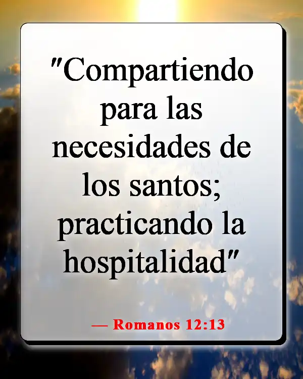 Versículos de la Biblia sobre la comida y la comunión (Romanos 12:13)