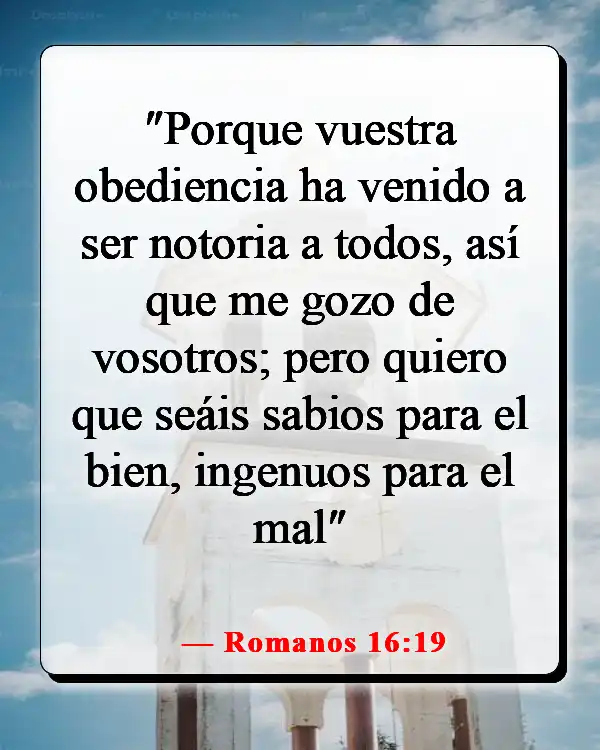 Versículos de la Biblia sobre luchar por lo que es correcto (Romanos 16:19)