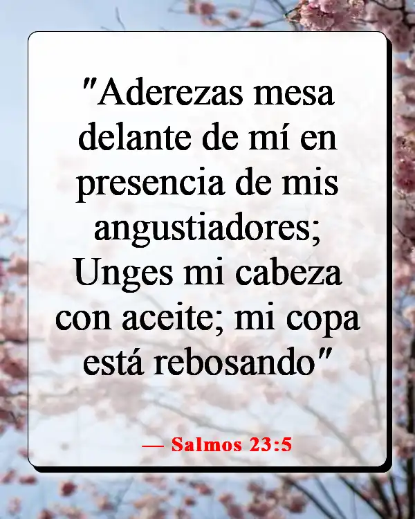 Versículos de la Biblia sobre la comida y la comunión (Salmos 23:5)