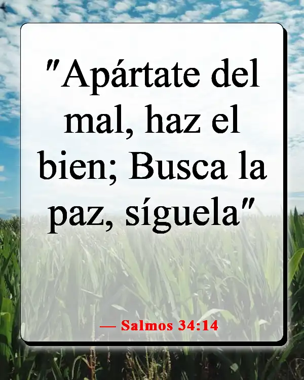 Versículos de la Biblia sobre luchar por lo que es correcto (Salmos 34:14)