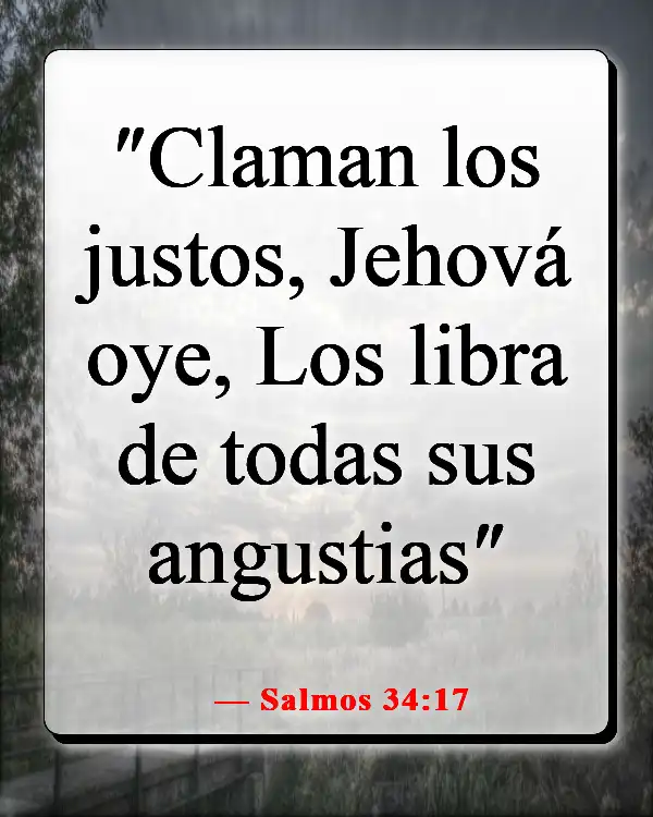 Versículos de la Biblia sobre la lucha en la guerra espiritual (Salmos 34:17)