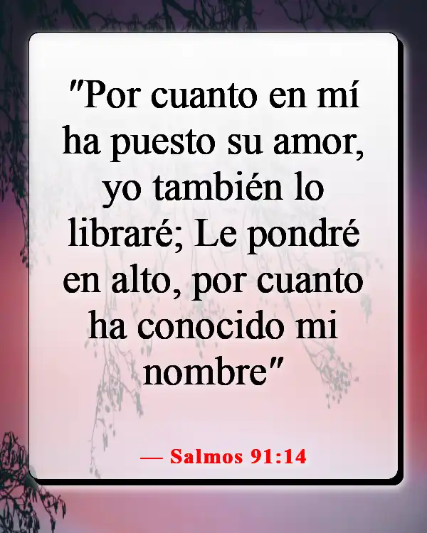 Versículos de la Biblia para cuando el enemigo ataca (Salmos 91:14)