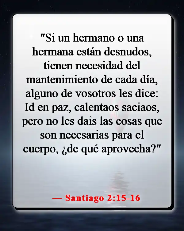 Versículos de la Biblia sobre la comida y la comunión (Santiago 2:15-16)