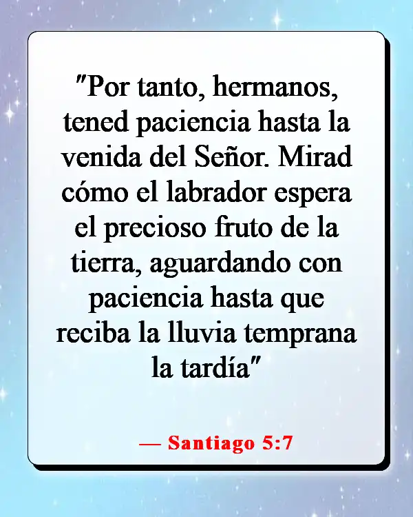 Versículos de la Biblia sobre sembrar y cosechar (Santiago 5:7)